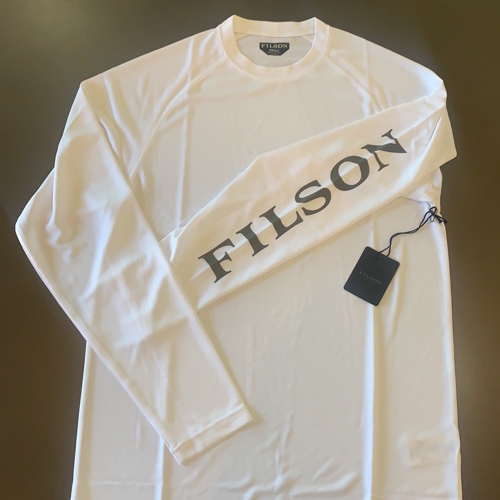 C.C. Filson Long Sleeve Barrier T-Shirt, NEW White - Picture 2 of 5